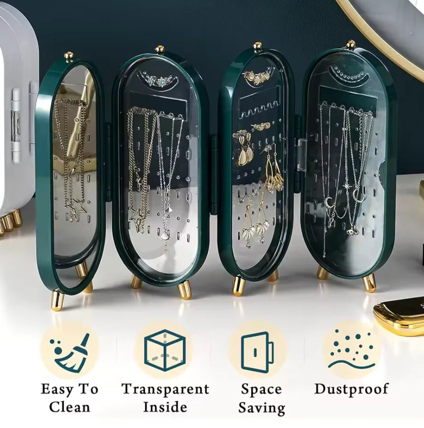 Boîte à Bijoux Pliable Élégante à 4 Compartiments