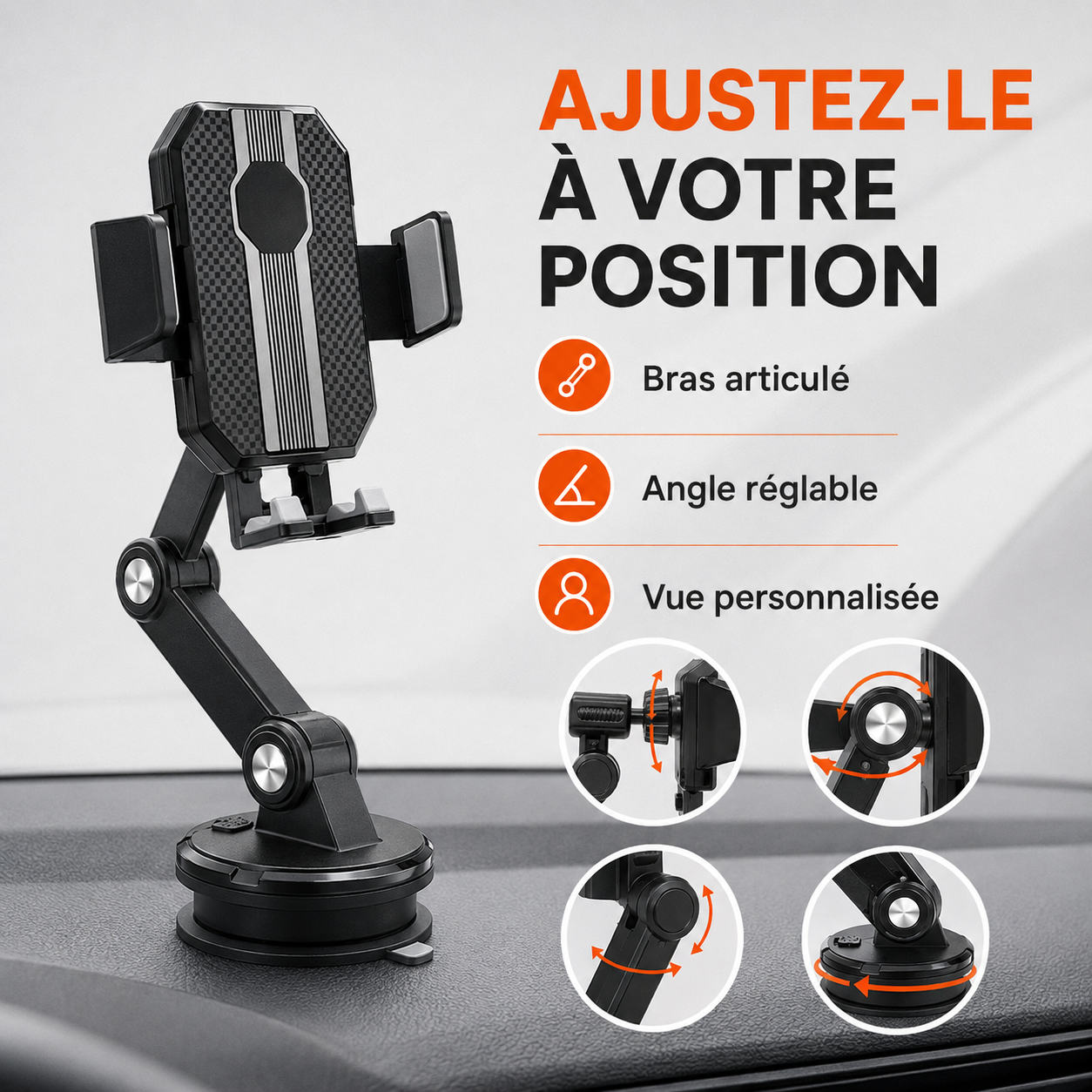 Support Téléphone Voiture Réglable