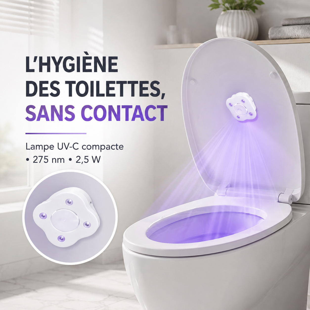 Lampe UV-C Portable pour Toilettes