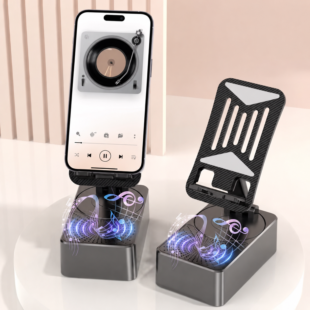 SmartStand™ Support Téléphone 3-en-1 avec Son & Recharge Intégrés