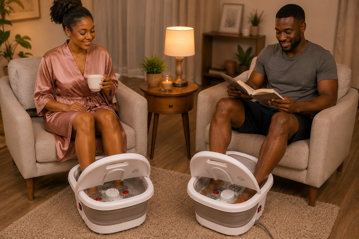 RelaxZen™ Bain de Pieds Électrique Pliable Portable – Massage & Chaleur