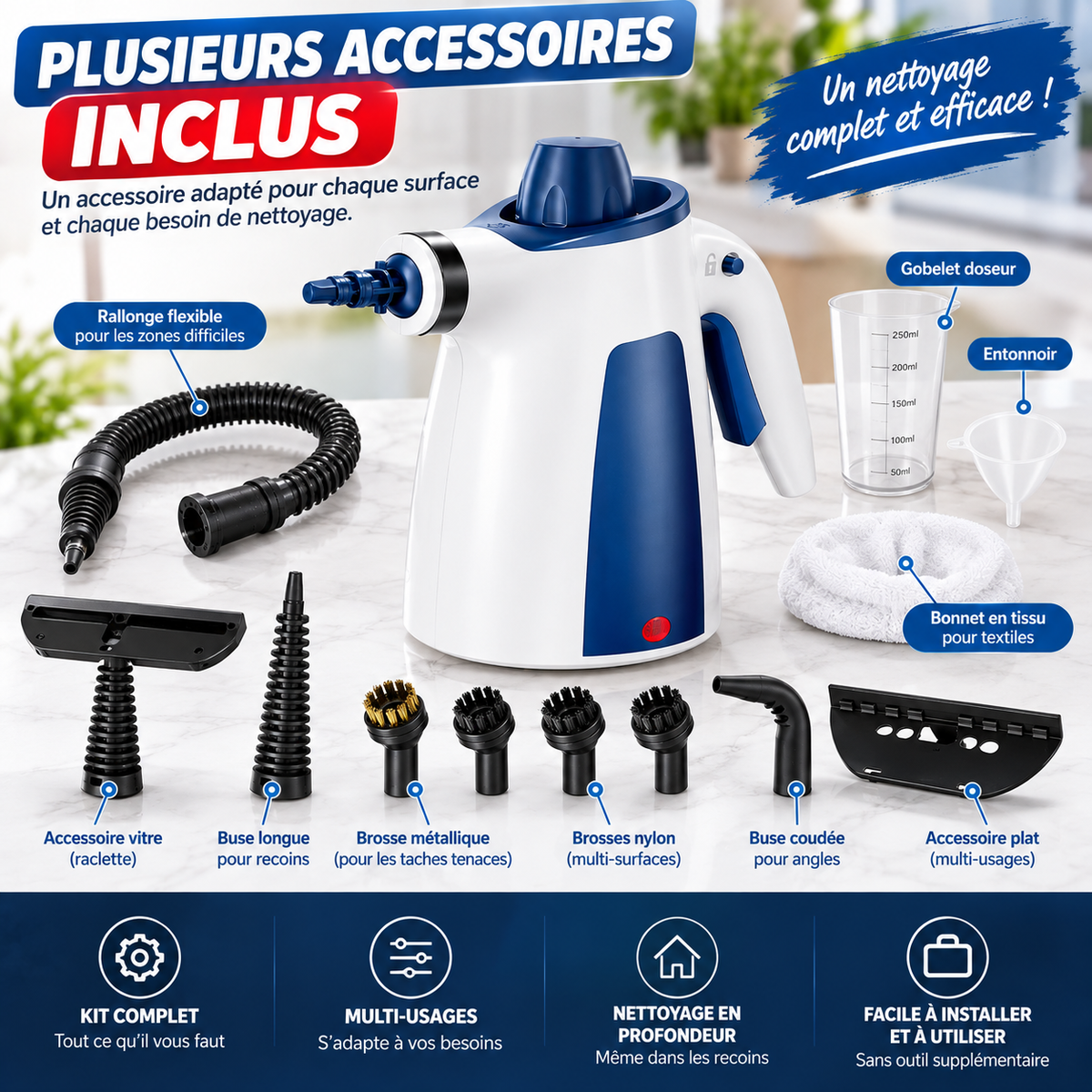💨✨ Nettoyeur Vapeur Haute Pression Multifonction | Nettoyez facilement, même les recoins difficiles