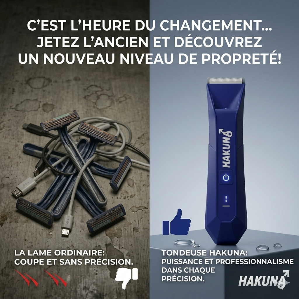 Hakuna™ Tondeuse Électrique Waterproof – Rasage Sec & Humide