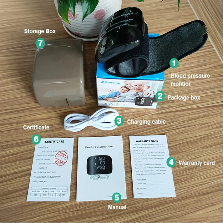 Tensiomètre automatique au poignet sans fil !