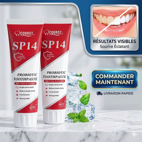 PureSmile ™ Dentifrice SP14 Probiotique – Sourire Éclatant & Haleine Fraîche Longue Durée