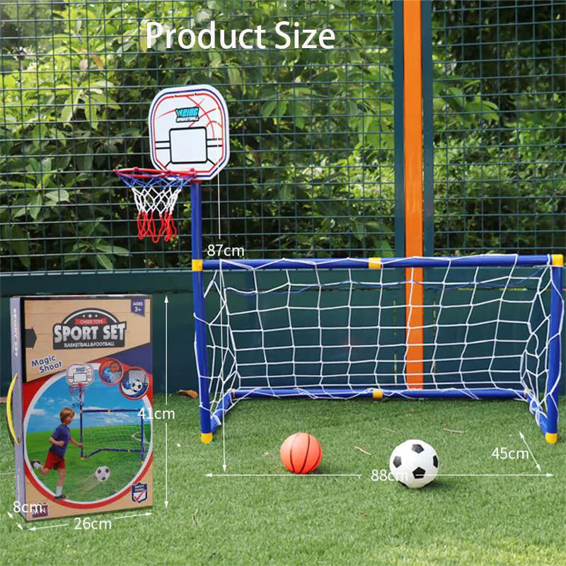Set 2-en-1 Basketball et Football pour Enfants