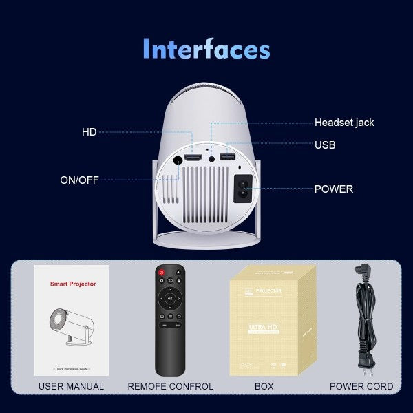 Projecteur 4K - Streaming Netflix, YouTube, Prime Video