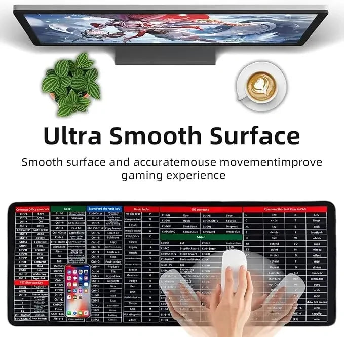 KeyMaster™ Tapis de clavier antidérapant pour touches de raccourci bureautiques