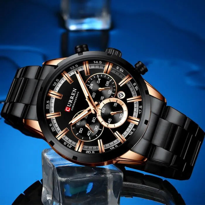 Montre Curren noir doré