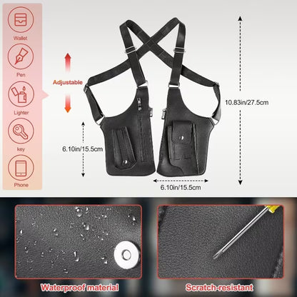Holster® Gilet pour Homme  Multipoches en Cuir