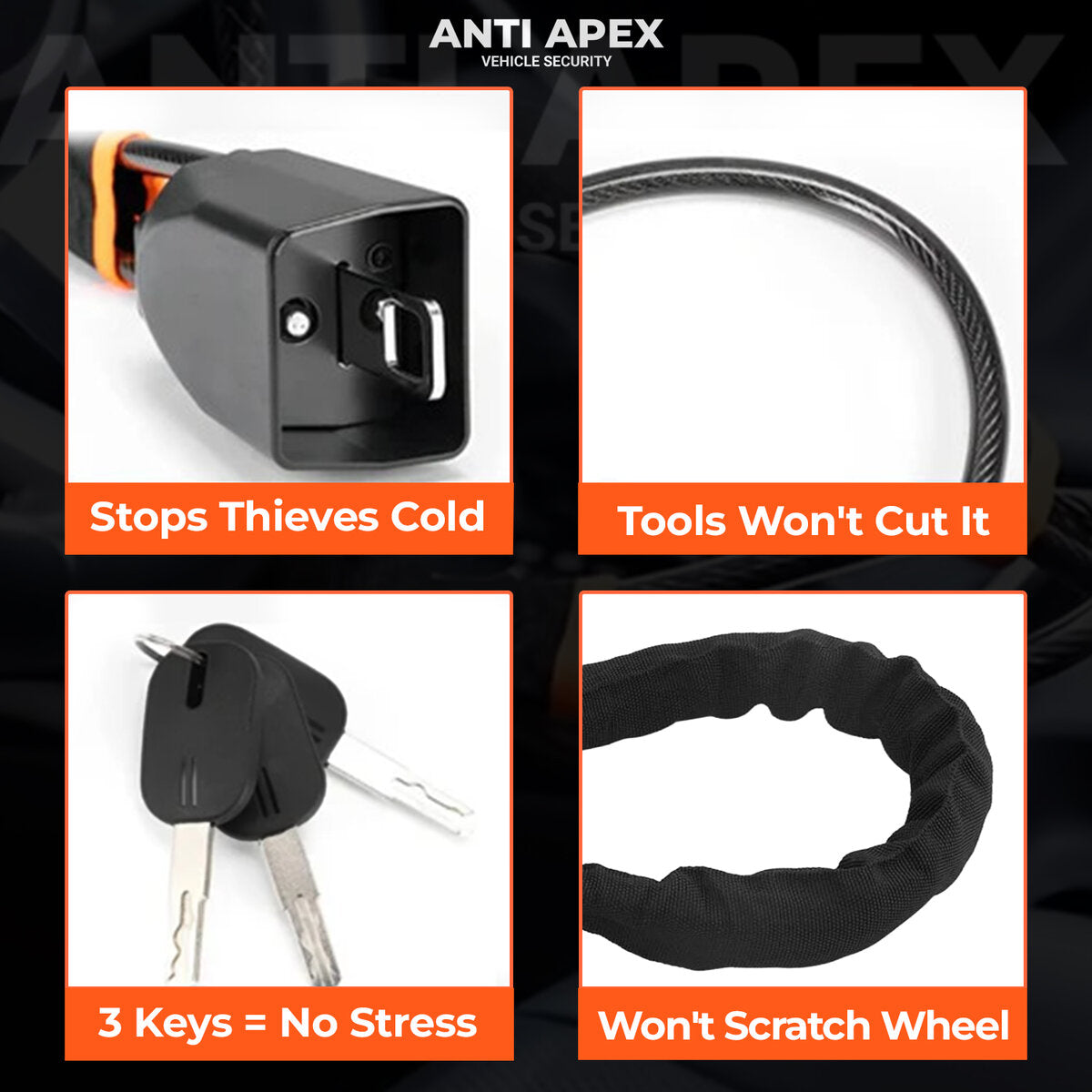 ANTI APEX® Antivol de Volant Professionnel - Sécurité Véhicule N°1 Recommandée par la Police