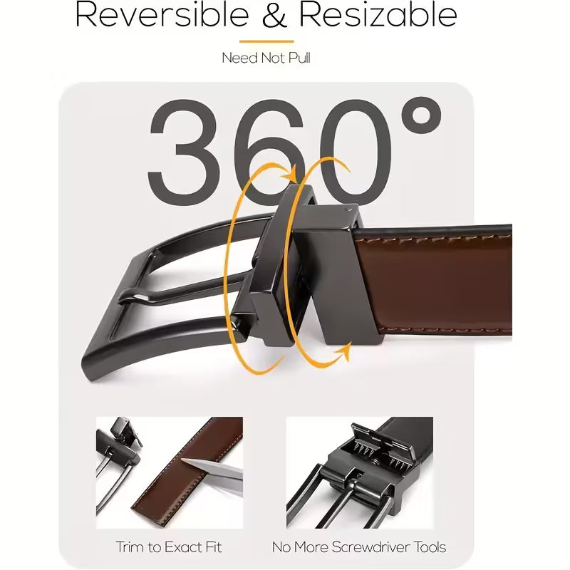 fitcheck® Ceinture Réversible en Cuir Homme – Style et Confort Quotidien
