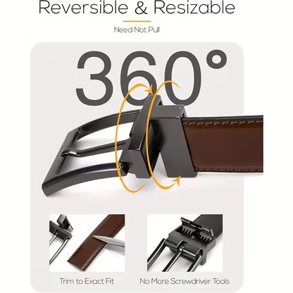 fitcheck® Ceinture Réversible en Cuir Homme – Style et Confort Quotidien
