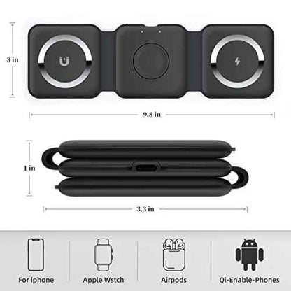 product Image Chargeur sans fil 3 en 1 magnétique pliable