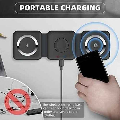 product Image Chargeur sans fil 3 en 1 magnétique pliable