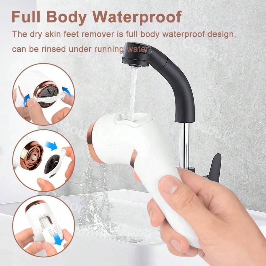 SoftFeet™ Râpe à Pied Électrique Anti-Callosités – Pédicure Waterproof IPX7