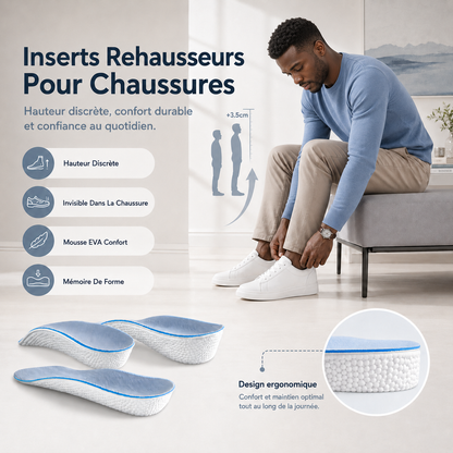 ElevoStep™ Inserts Rehausseurs Pour Chaussures | Hauteur Discrète & Confort EVA