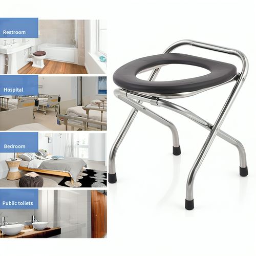 Chaise Percée Pliable Portable Aide aux Personnes Âgées