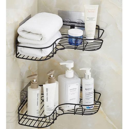 Support d’Angle de Rangement Mural Moderne en Métal Autocollant