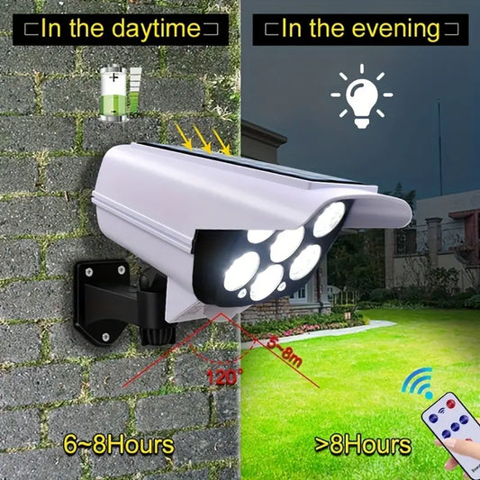 SecureLight® Lampe Solaire avec Caméra Factice Rechargeable – Sécurité & Éclairage 2-en-1