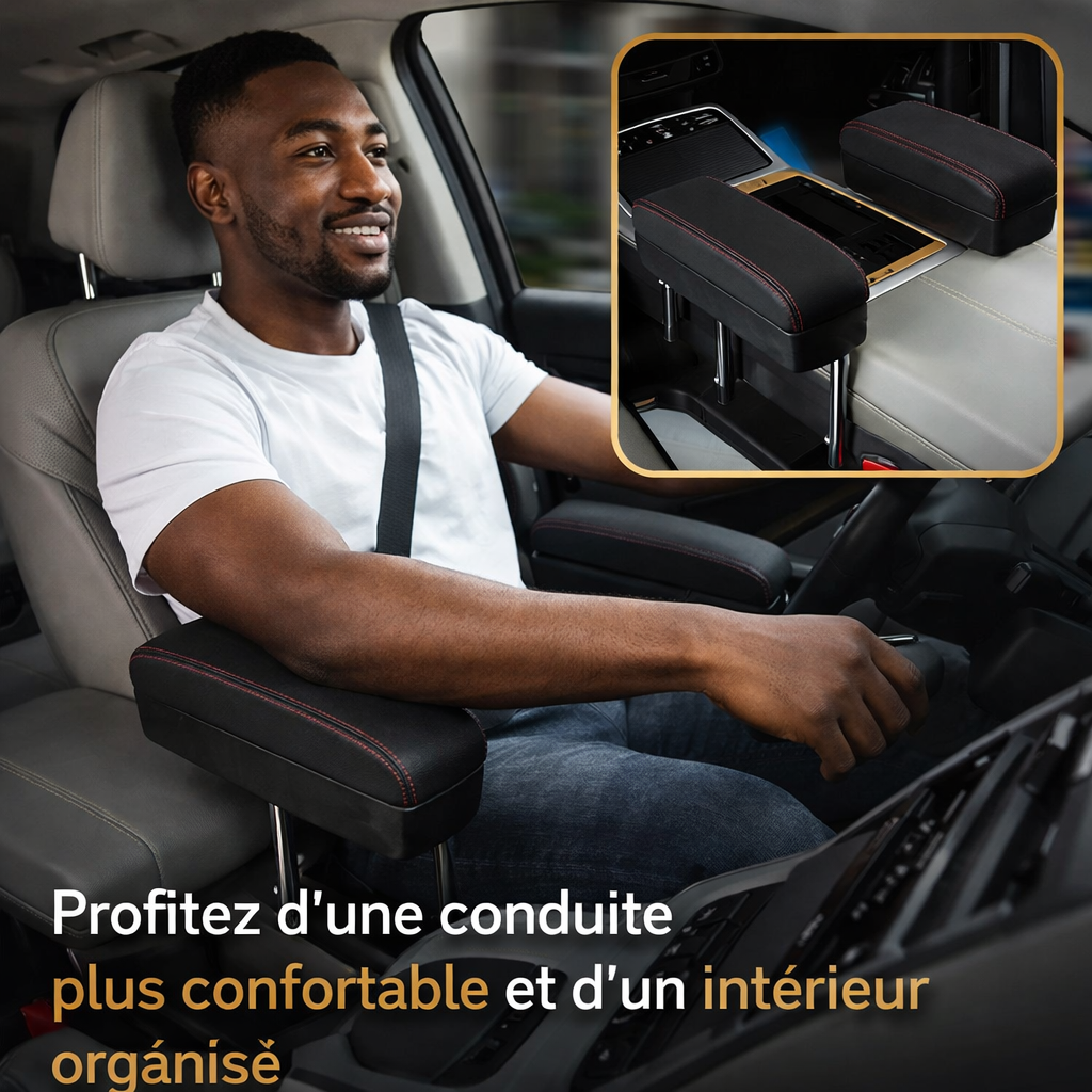 Auto® Accoudoir Auto Universel – Soutien Du Bras et Organisation Pratique pour Votre Voiture
