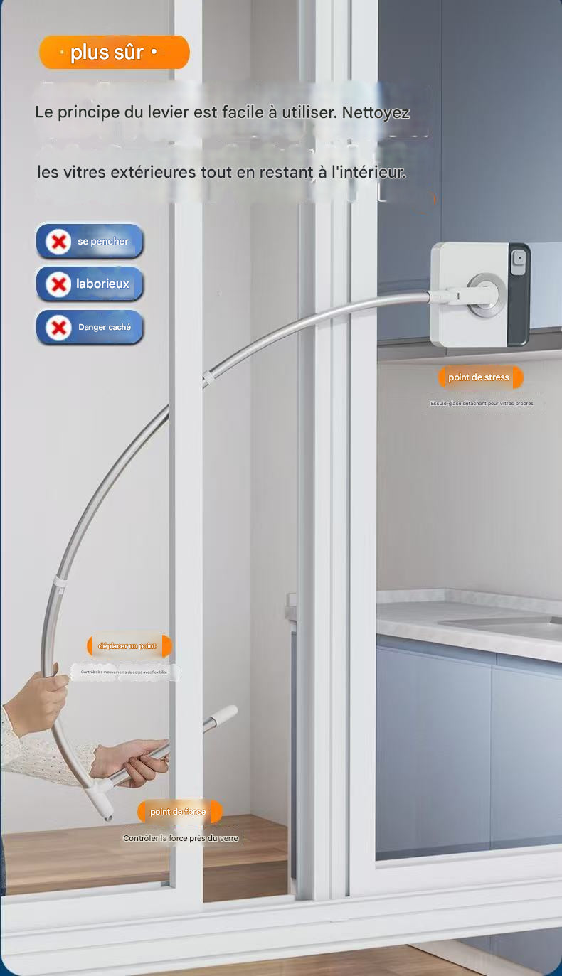 Tige Télescopique  Nettoyage Facile de Vos Fenêtres