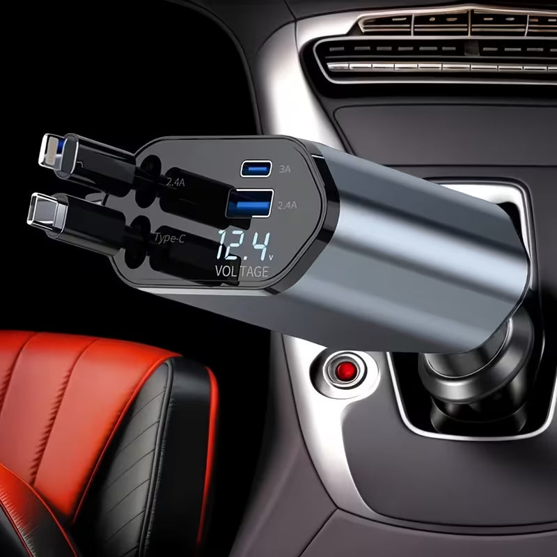 Chargeur Voiture USB Rapide 4 Ports - Charge Rapide 12V avec Affichage LED