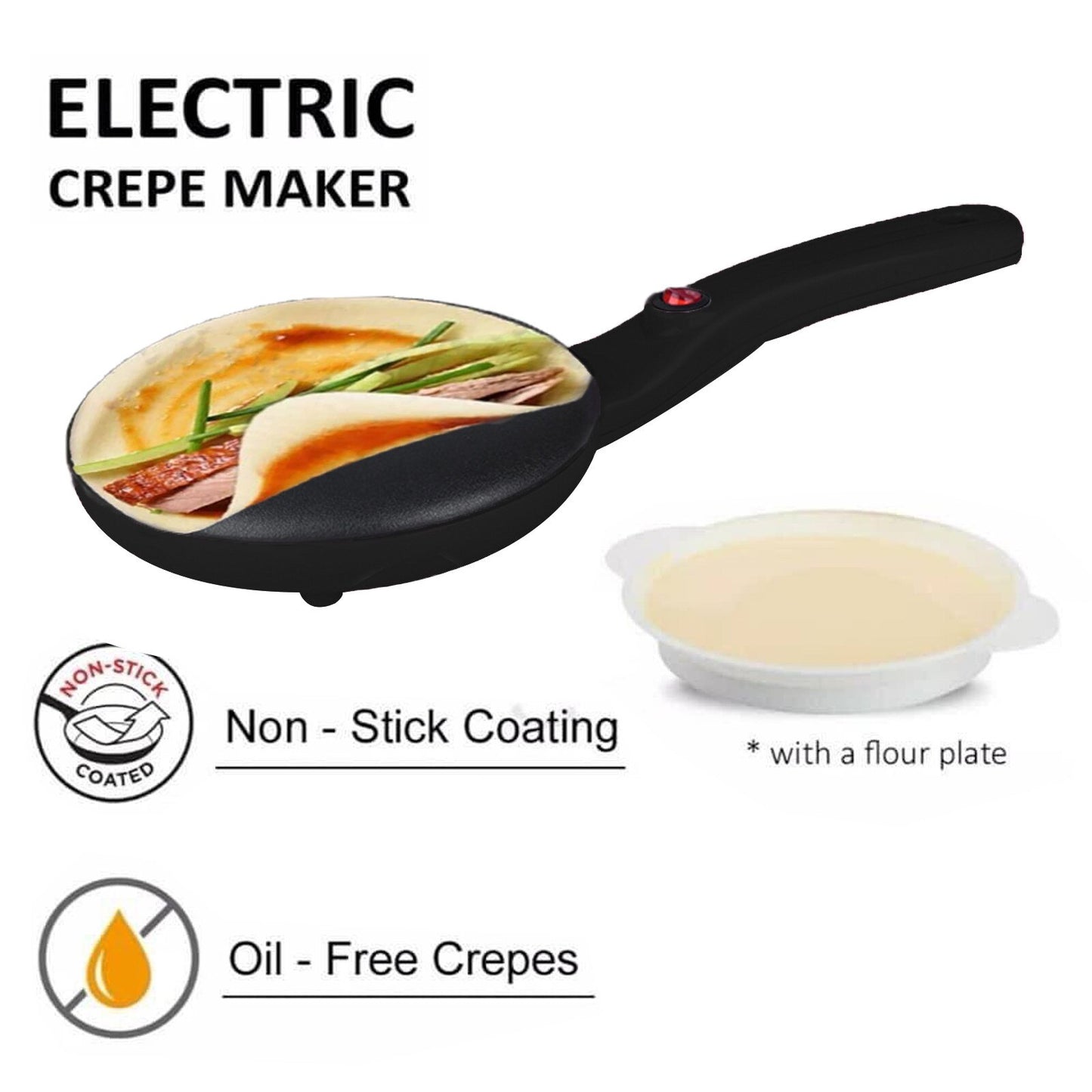 OptiCook®  La Crêpière Électrique Parfaite pour des Pancakes Impeccables