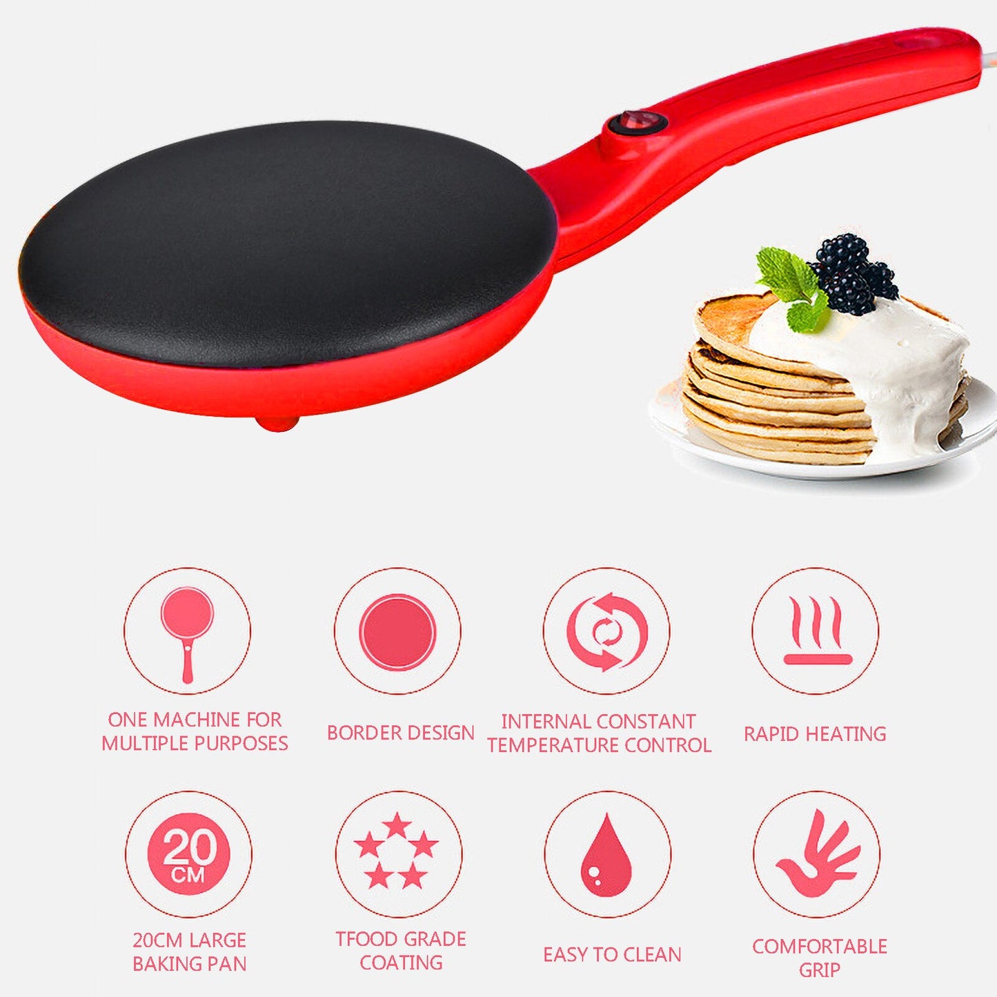 OptiCook®  La Crêpière Électrique Parfaite pour des Pancakes Impeccables