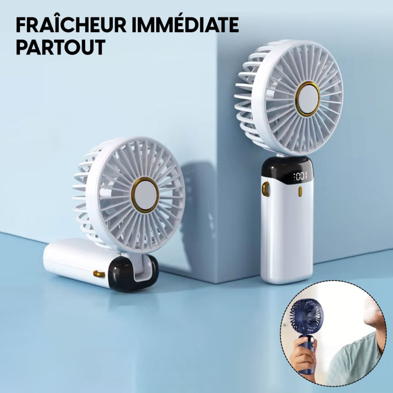 MiniFan™ Mini Ventilateur LED Portable Pliable – Fraîcheur, Fonctionnalité et Mobilité