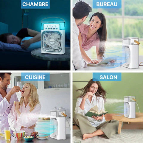 Ventilateur Brumisateur d'Air Portatif 3-en-1 ( DIMENSION DE 27 CM SUR 21 CM )