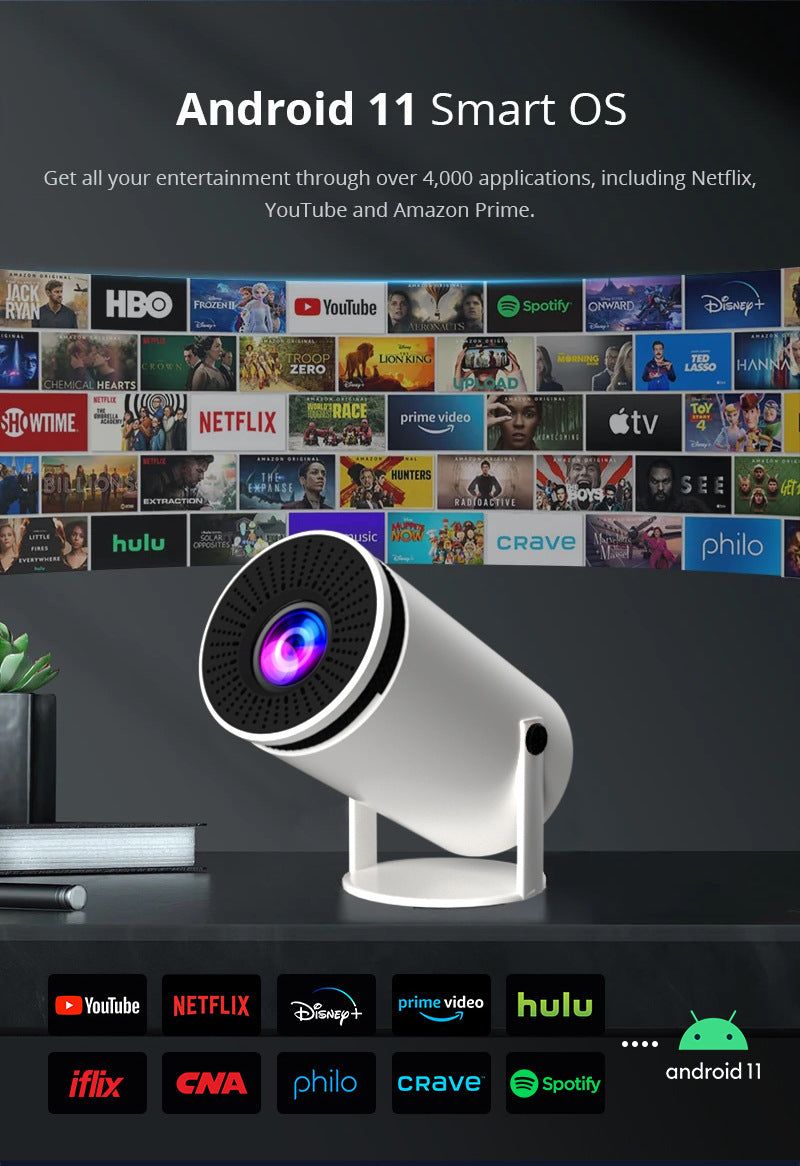 Projecteur 4K  - Streaming Netflix, YouTube, Prime Video