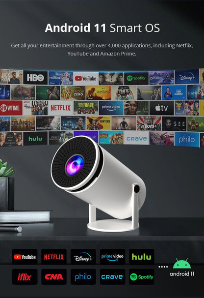 Projecteur 4K  - Streaming Netflix, YouTube, Prime Video