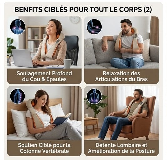 Relax Élégance™ - Appareil de Thérapie Lumière Rouge avec Chauffage et Pétrissage