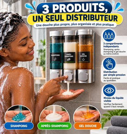 DISTRIBUTEUR MURAL DE DOUCHE 3-EN-1