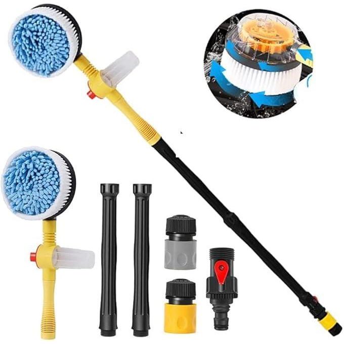 AquaBrush™ Brosse Rotative Pour Lavage Auto | Mousse Intégrée, Sans Électricité