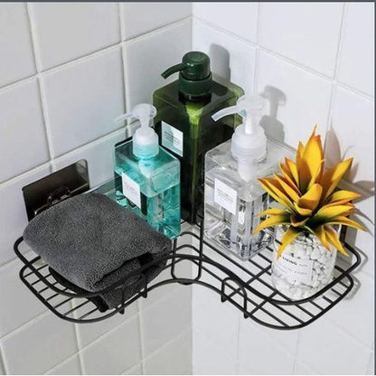 Support d’Angle de Rangement Mural Moderne en Métal Autocollant