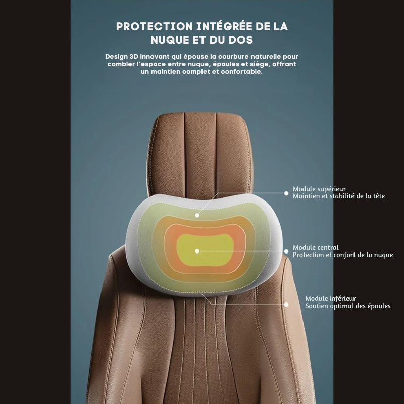 ErgoComfort™ Oreiller ergonomique voiture – Soulage la nuque et le dos