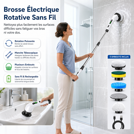 TurboScrub™ Brosse Électrique Rotative | Nettoyez Plus, Frottez Moins