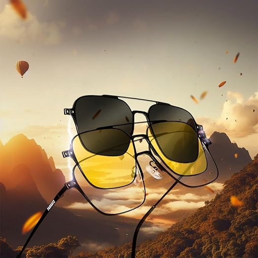 OptiGlow™  Lunettes Magnétiques 3 en 1 — Anti-Lumière Bleue + Soleil + Vision Nocturne