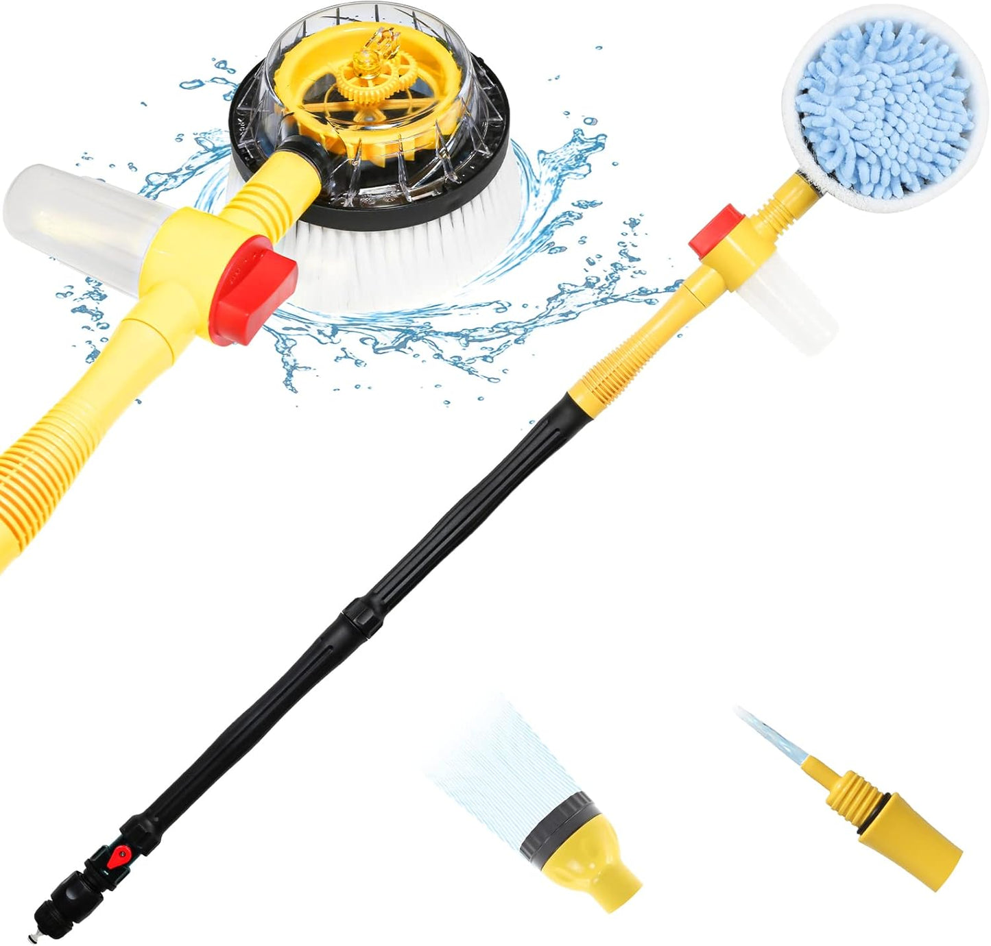 AquaBrush™ Brosse Rotative Pour Lavage Auto | Mousse Intégrée, Sans Électricité