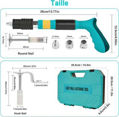 Pack Cloueuse À Air - Fixation Rapide & Précise accompagnée de 60 clous