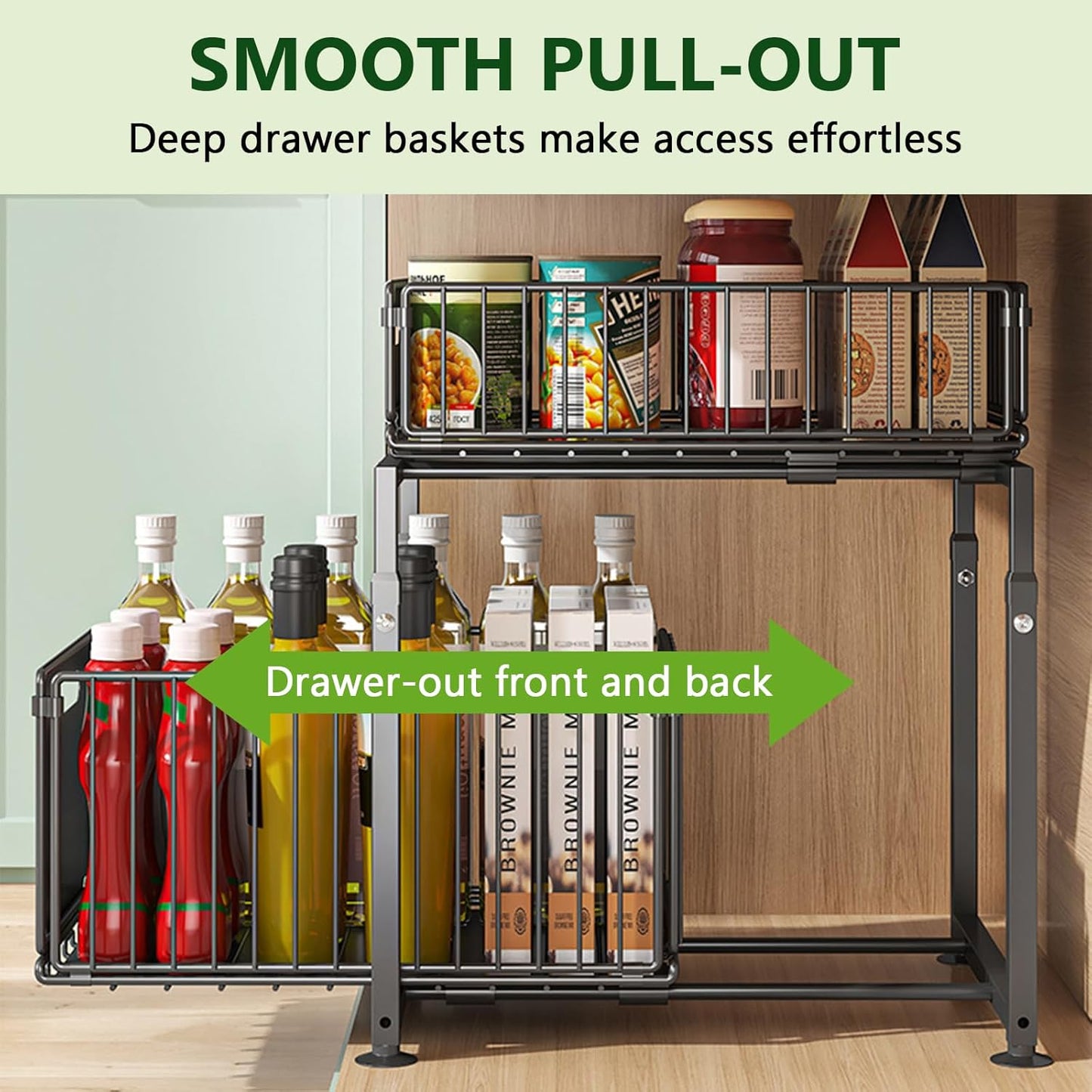 SpaceNet™ Organisateur d'Armoire 2 Niveaux avec Tiroirs Coulissants – Gain d’Espace Intelligent