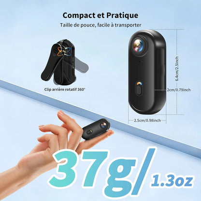 NEXORA™ Mini Caméra 4K Mains Libres pour Filmer Votre Quotidien