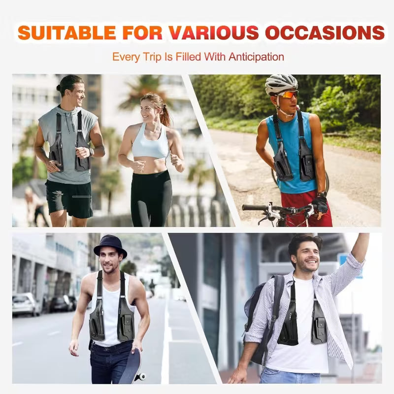 Holster® Gilet pour Homme  Multipoches en Cuir