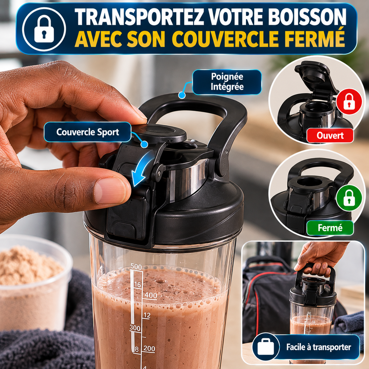 Shaker Électrique Portable à Mélange Automatique