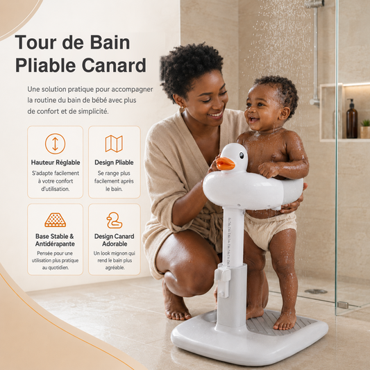 DuckBath™ Tour De Bain Pliable Pour Bébé | Confort, Praticité & Design Canard