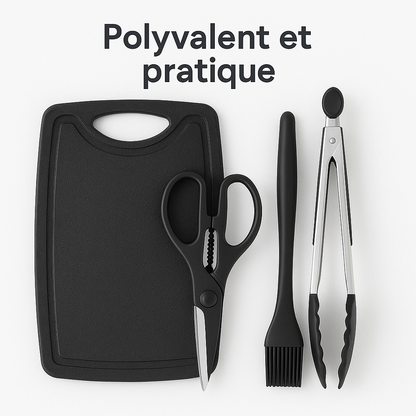 Ensemble Cuisine 19 Pièces en Silicone Premium – Manches Bois, Anti-Chaleur & Sans BPA