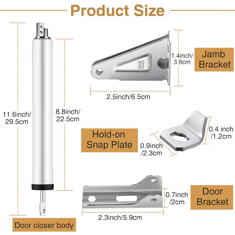 AutoFermeur™ de Porte Hydraulique – Noir & Blanc (Kit Complet)