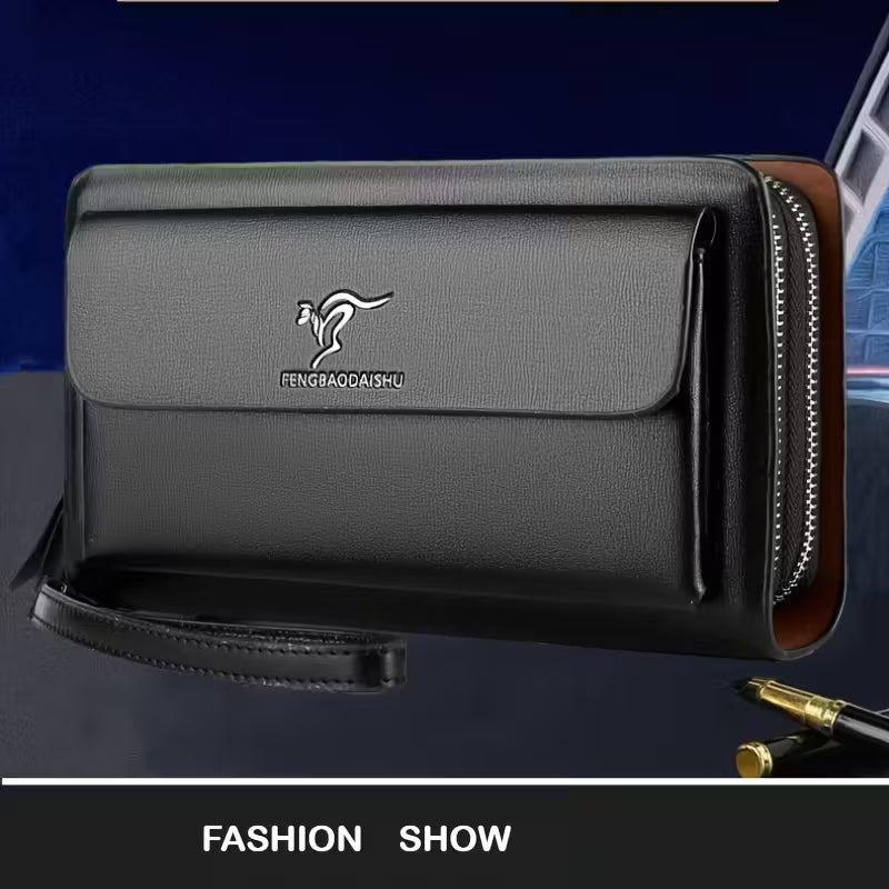 FENGBAODAISHU® Portefeuille de Luxe en Cuir Véritable - Élégant et Finitions Premium